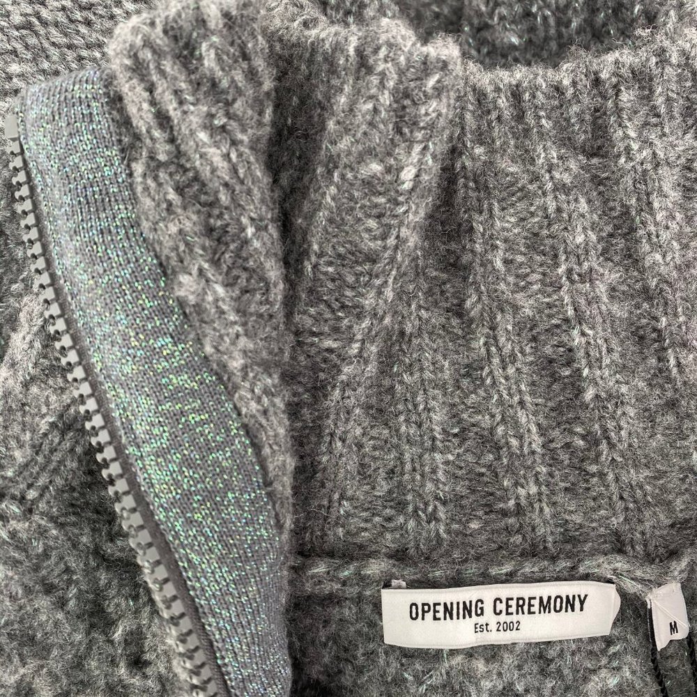 OPENING CEREMONY Cable Fuzzy Knit Wool Sweater - Picture 7 of 13